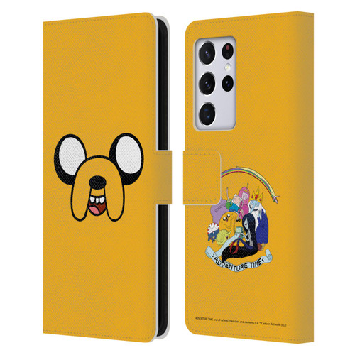 Adventure Time Graphics Jake The Dog Leather Book Wallet Case Cover For Samsung Galaxy S21 Ultra 5G
