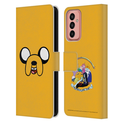 Adventure Time Graphics Jake The Dog Leather Book Wallet Case Cover For Samsung Galaxy M13 (2022)