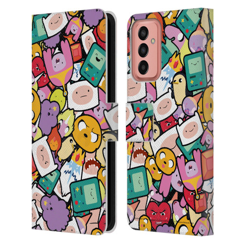 Adventure Time Graphics Pattern Leather Book Wallet Case Cover For Samsung Galaxy M13 (2022)