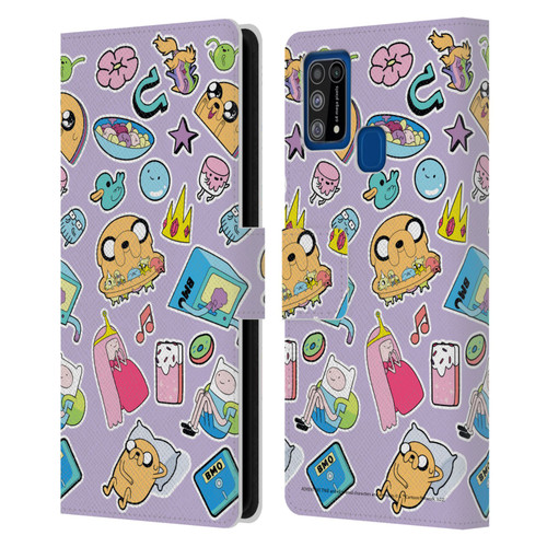 Adventure Time Graphics Icons Leather Book Wallet Case Cover For Samsung Galaxy M31 (2020)