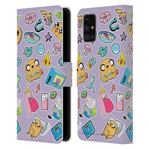 Adventure Time Graphics Icons Leather Book Wallet Case Cover For Samsung Galaxy M31s (2020)