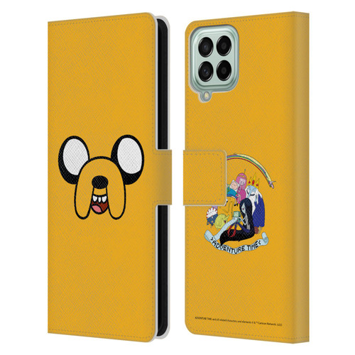 Adventure Time Graphics Jake The Dog Leather Book Wallet Case Cover For Samsung Galaxy M33 (2022)