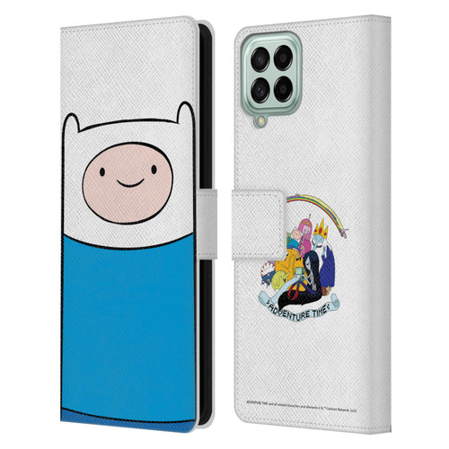 Adventure Time Graphics Finn The Human Leather Book Wallet Case Cover For Samsung Galaxy M53 (2022)