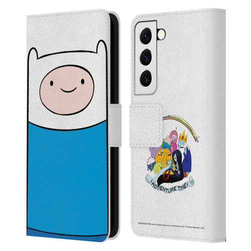 Adventure Time Graphics Finn The Human Leather Book Wallet Case Cover For Samsung Galaxy S22 5G