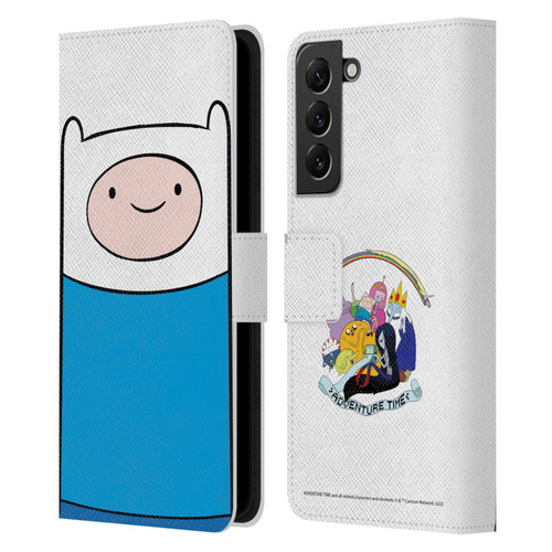 Adventure Time Graphics Finn The Human Leather Book Wallet Case Cover For Samsung Galaxy S22+ 5G