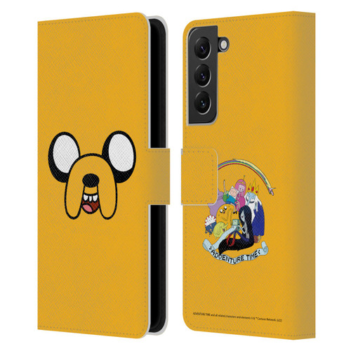 Adventure Time Graphics Jake The Dog Leather Book Wallet Case Cover For Samsung Galaxy S22+ 5G