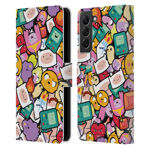Adventure Time Graphics Pattern Leather Book Wallet Case Cover For Samsung Galaxy S22+ 5G