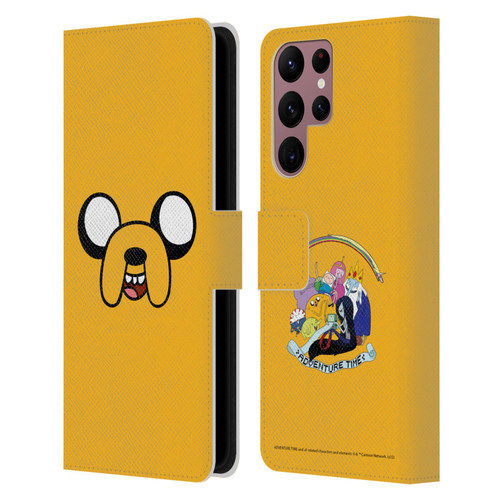 Adventure Time Graphics Jake The Dog Leather Book Wallet Case Cover For Samsung Galaxy S22 Ultra 5G