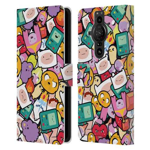 Adventure Time Graphics Pattern Leather Book Wallet Case Cover For Sony Xperia Pro-I