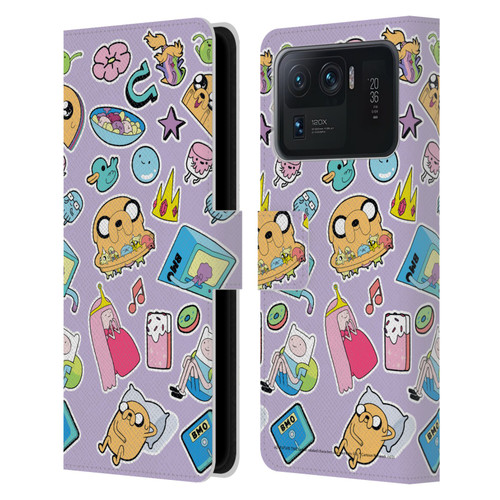 Adventure Time Graphics Icons Leather Book Wallet Case Cover For Xiaomi Mi 11 Ultra