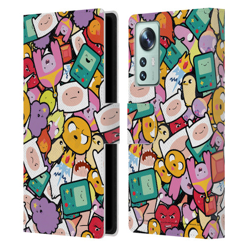Adventure Time Graphics Pattern Leather Book Wallet Case Cover For Xiaomi 12