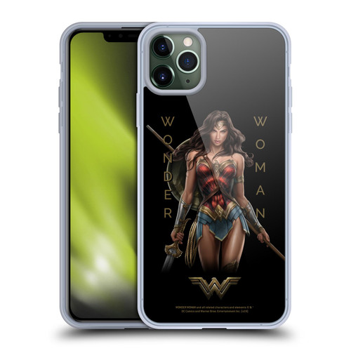 Wonder Woman Movie Character Art Typography Soft Gel Case for Apple iPhone 11 Pro Max