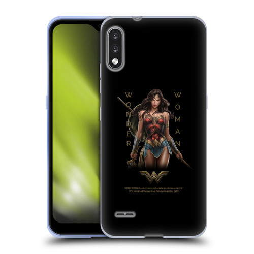 Wonder Woman Movie Character Art Typography Soft Gel Case for LG K22