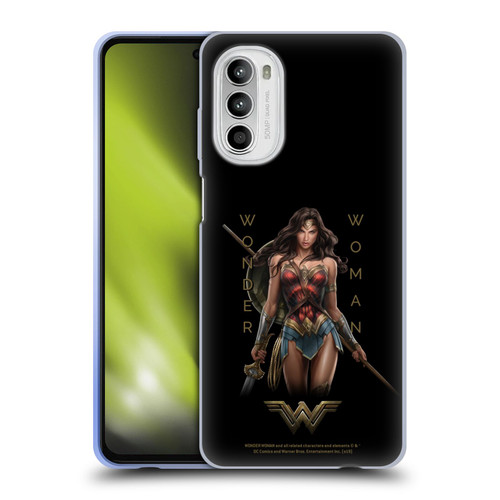Wonder Woman Movie Character Art Typography Soft Gel Case for Motorola Moto G52
