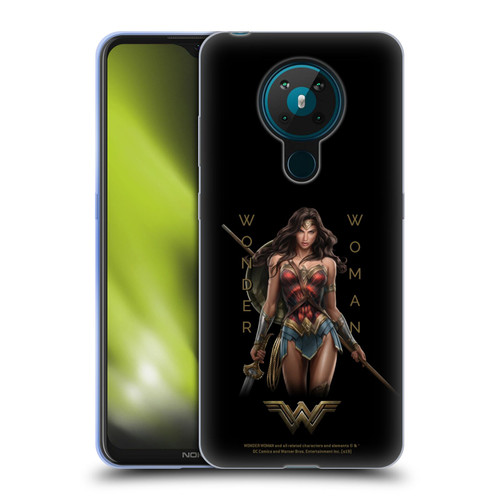 Wonder Woman Movie Character Art Typography Soft Gel Case for Nokia 5.3