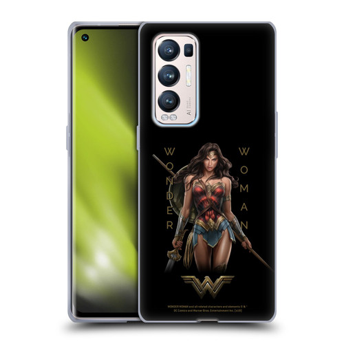 Wonder Woman Movie Character Art Typography Soft Gel Case for OPPO Find X3 Neo / Reno5 Pro+ 5G
