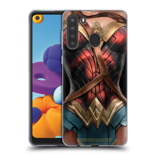 Wonder Woman Movie Character Art Costume Soft Gel Case for Samsung Galaxy A21 (2020)