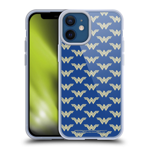 Wonder Woman Movie Logos Pattern Soft Gel Case for Apple iPhone 12 Mini