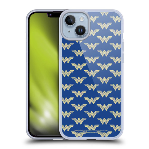 Wonder Woman Movie Logos Pattern Soft Gel Case for Apple iPhone 14 Plus