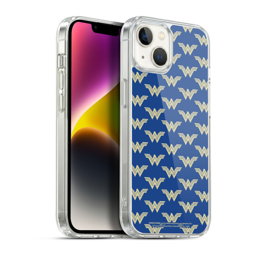 Wonder Woman Movie Logos Pattern Soft Gel Case for Apple iPhone 14 Plus & MagSafe