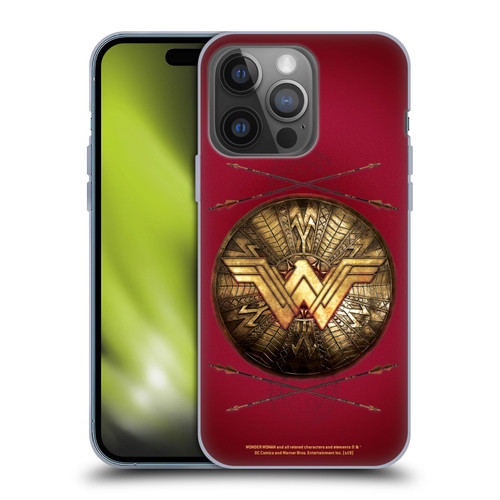 Wonder Woman Movie Logos Shield And Arrows Soft Gel Case for Apple iPhone 14 Pro