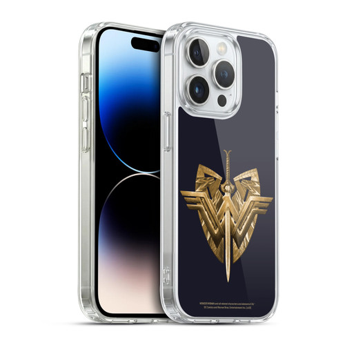 Wonder Woman Movie Logos Sword And Shield Soft Gel Case for Apple iPhone 14 Pro & MagSafe