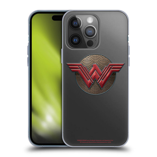 Wonder Woman Movie Logos Waves Soft Gel Case for Apple iPhone 14 Pro
