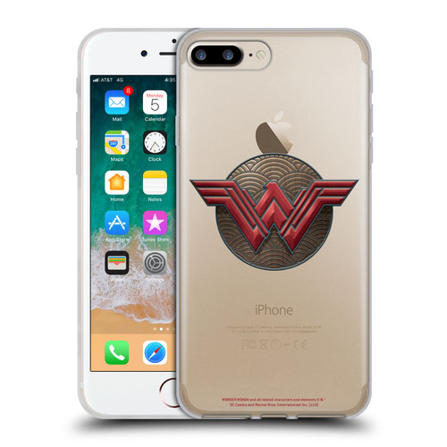 Wonder Woman Movie Logos Waves Soft Gel Case for Apple iPhone 7 Plus / iPhone 8 Plus