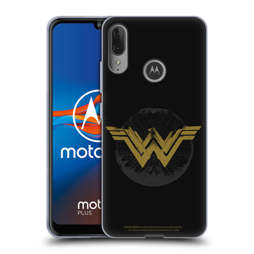 Wonder Woman Movie Logos Distressed Look Soft Gel Case for Motorola Moto E6 Plus