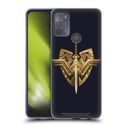 Wonder Woman Movie Logos Sword And Shield Soft Gel Case for Motorola Moto G50