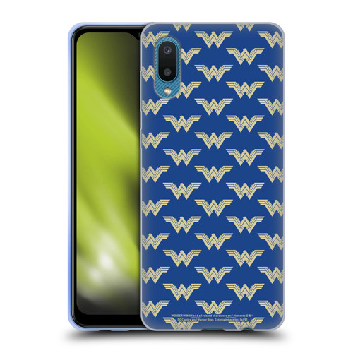 Wonder Woman Movie Logos Pattern Soft Gel Case for Samsung Galaxy A02/M02 (2021)