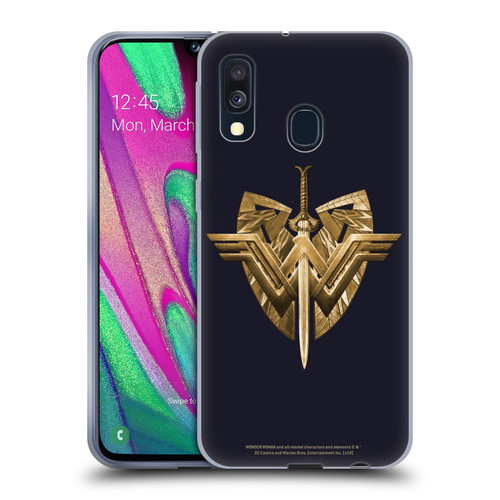 Wonder Woman Movie Logos Sword And Shield Soft Gel Case for Samsung Galaxy A40 (2019)