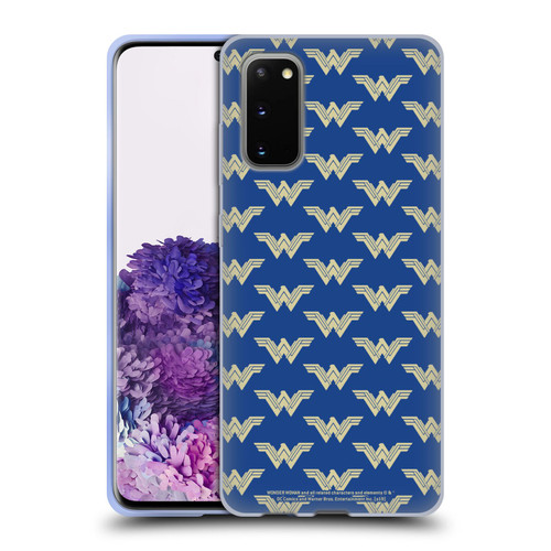 Wonder Woman Movie Logos Pattern Soft Gel Case for Samsung Galaxy S20 / S20 5G