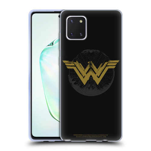 Wonder Woman Movie Logos Distressed Look Soft Gel Case for Samsung Galaxy Note10 Lite