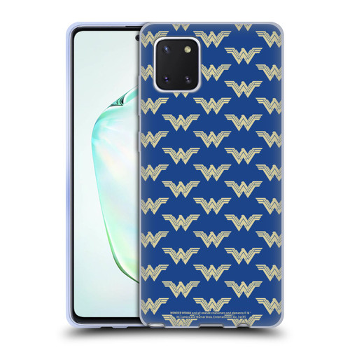 Wonder Woman Movie Logos Pattern Soft Gel Case for Samsung Galaxy Note10 Lite