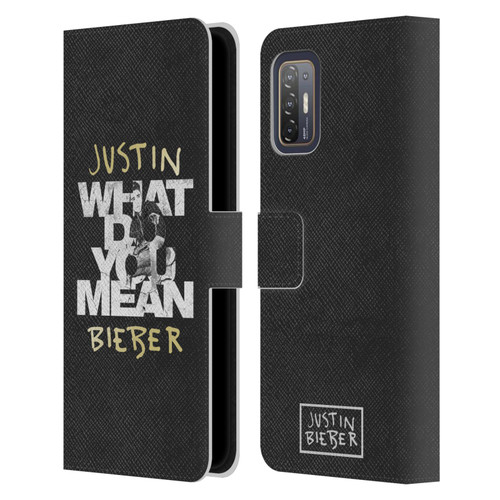Justin Bieber Purpose B&w What Do You Mean Typography Leather Book Wallet Case Cover For HTC Desire 21 Pro 5G