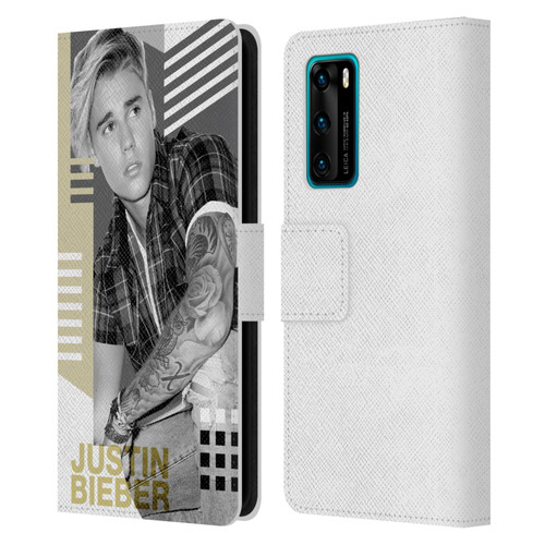 Justin Bieber Purpose B&w Calendar Geometric Collage Leather Book Wallet Case Cover For Huawei P40 5G