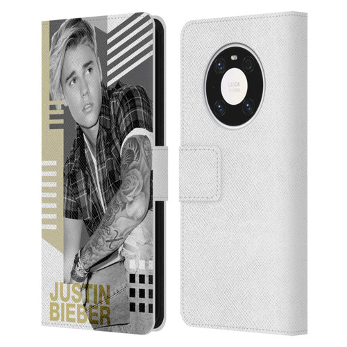 Justin Bieber Purpose B&w Calendar Geometric Collage Leather Book Wallet Case Cover For Huawei Mate 40 Pro 5G