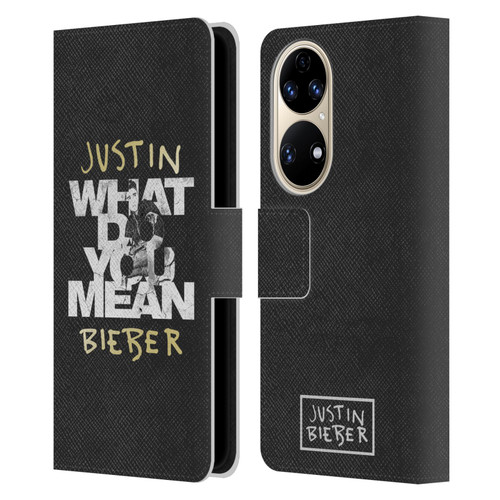 Justin Bieber Purpose B&w What Do You Mean Typography Leather Book Wallet Case Cover For Huawei P50