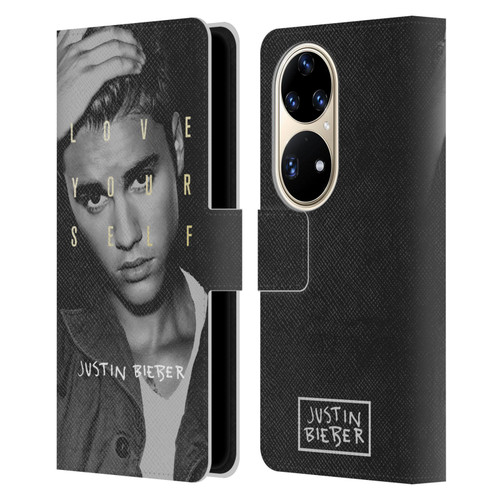 Justin Bieber Purpose B&w Love Yourself Leather Book Wallet Case Cover For Huawei P50 Pro