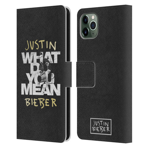 Justin Bieber Purpose B&w What Do You Mean Typography Leather Book Wallet Case Cover For Apple iPhone 11 Pro Max