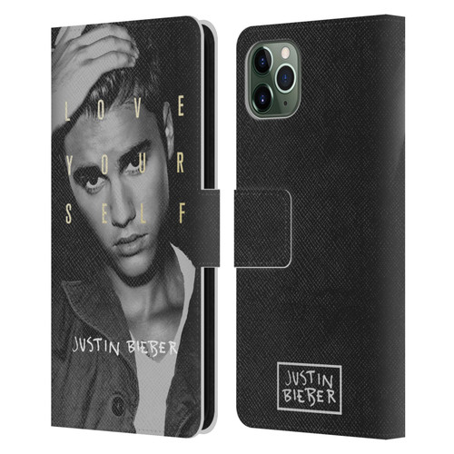 Justin Bieber Purpose B&w Love Yourself Leather Book Wallet Case Cover For Apple iPhone 11 Pro Max