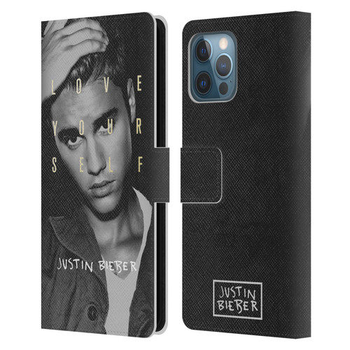 Justin Bieber Purpose B&w Love Yourself Leather Book Wallet Case Cover For Apple iPhone 12 Pro Max