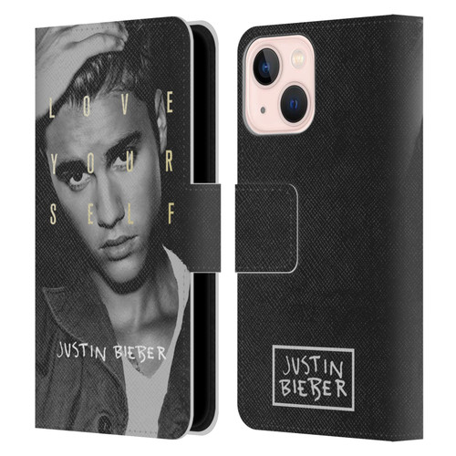 Justin Bieber Purpose B&w Love Yourself Leather Book Wallet Case Cover For Apple iPhone 13 Mini