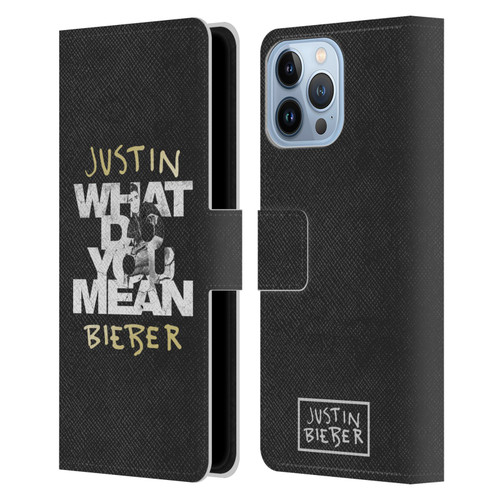 Justin Bieber Purpose B&w What Do You Mean Typography Leather Book Wallet Case Cover For Apple iPhone 13 Pro Max