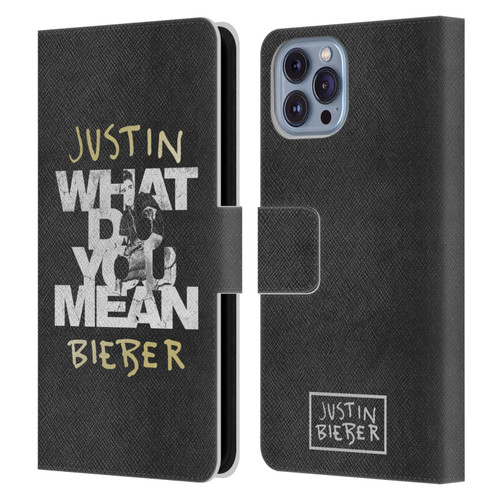 Justin Bieber Purpose B&w What Do You Mean Typography Leather Book Wallet Case Cover For Apple iPhone 14