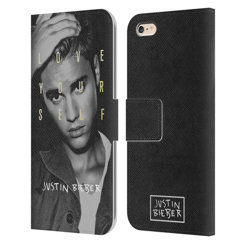 Justin Bieber Purpose B&w Love Yourself Leather Book Wallet Case Cover For Apple iPhone 6 Plus / iPhone 6s Plus