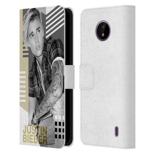 Justin Bieber Purpose B&w Calendar Geometric Collage Leather Book Wallet Case Cover For Nokia C10 / C20