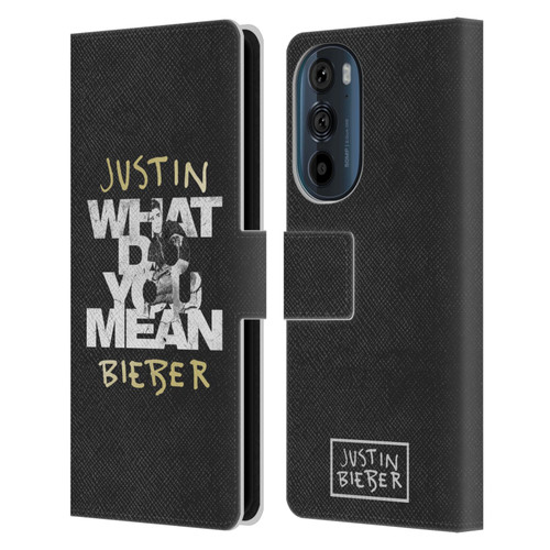 Justin Bieber Purpose B&w What Do You Mean Typography Leather Book Wallet Case Cover For Motorola Edge 30