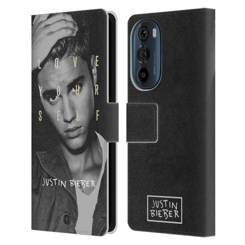 Justin Bieber Purpose B&w Love Yourself Leather Book Wallet Case Cover For Motorola Edge 30